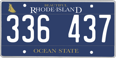 RI license plate 336437