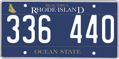 RI license plate 336440