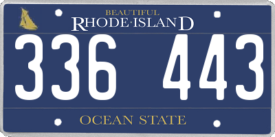RI license plate 336443