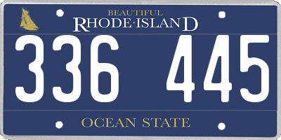 RI license plate 336445