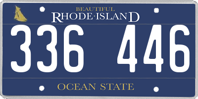 RI license plate 336446