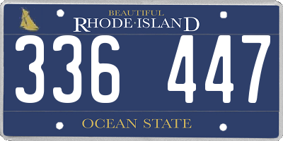 RI license plate 336447