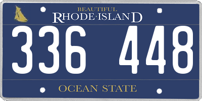 RI license plate 336448
