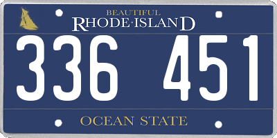 RI license plate 336451