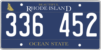 RI license plate 336452