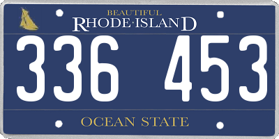 RI license plate 336453