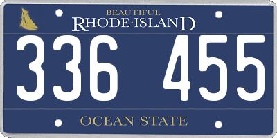 RI license plate 336455