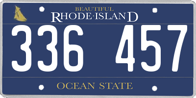 RI license plate 336457