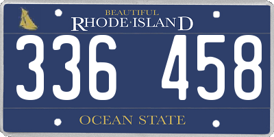 RI license plate 336458