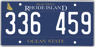 RI license plate 336459