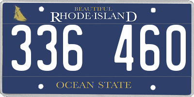 RI license plate 336460