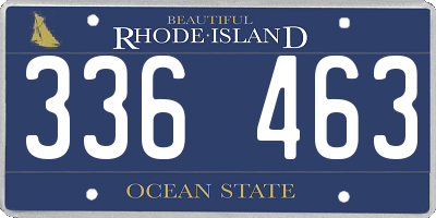 RI license plate 336463