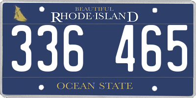 RI license plate 336465