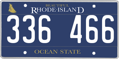 RI license plate 336466