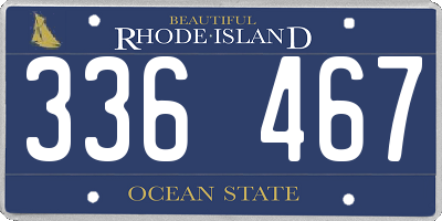 RI license plate 336467