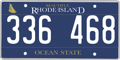 RI license plate 336468