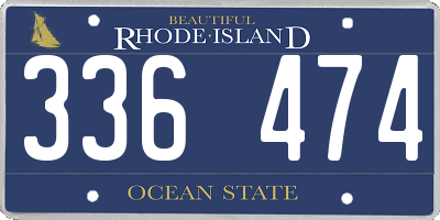 RI license plate 336474