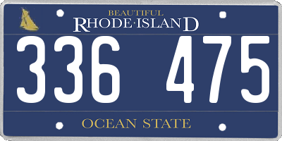 RI license plate 336475