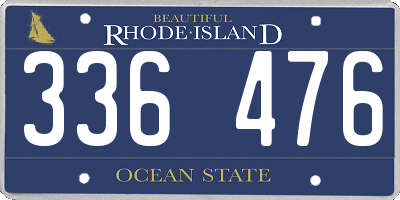 RI license plate 336476