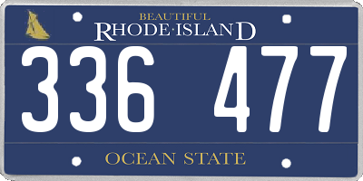 RI license plate 336477