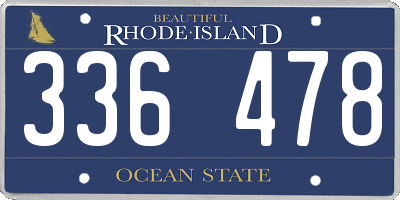 RI license plate 336478