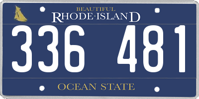 RI license plate 336481