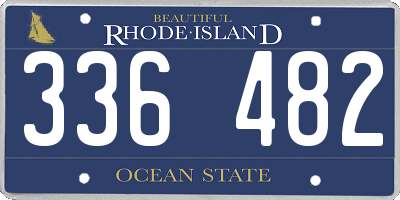 RI license plate 336482