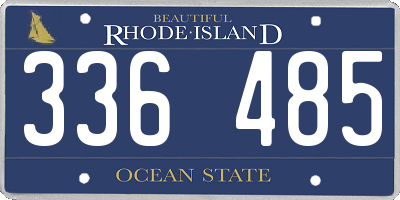 RI license plate 336485