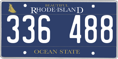RI license plate 336488
