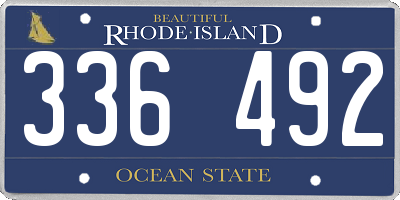 RI license plate 336492