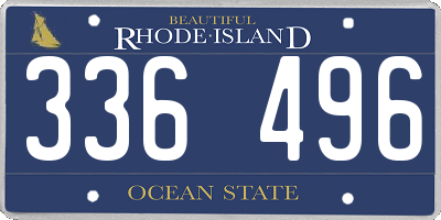 RI license plate 336496