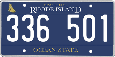 RI license plate 336501