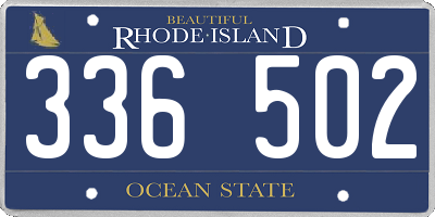 RI license plate 336502