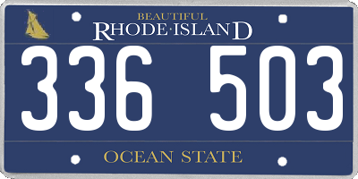 RI license plate 336503