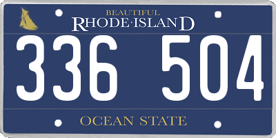 RI license plate 336504
