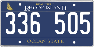 RI license plate 336505