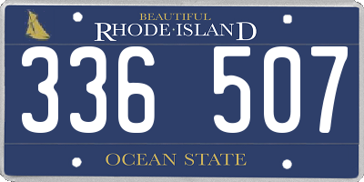 RI license plate 336507