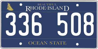RI license plate 336508