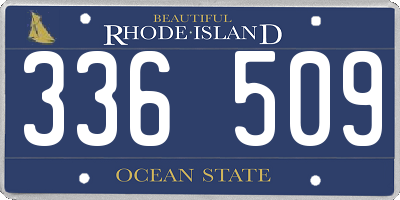 RI license plate 336509