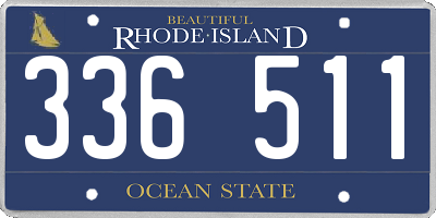 RI license plate 336511