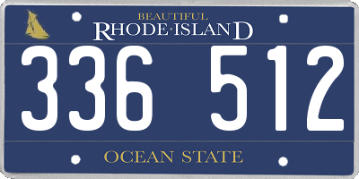 RI license plate 336512
