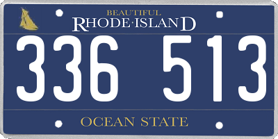 RI license plate 336513