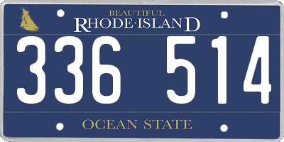 RI license plate 336514