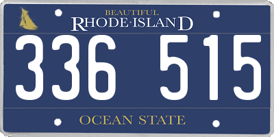 RI license plate 336515