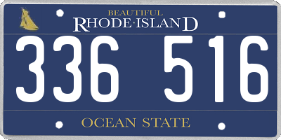 RI license plate 336516