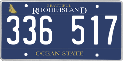 RI license plate 336517