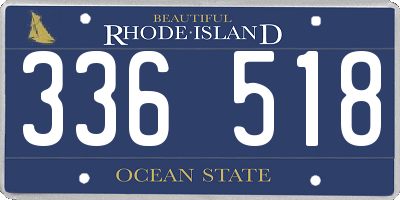 RI license plate 336518