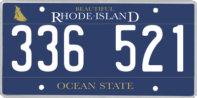 RI license plate 336521