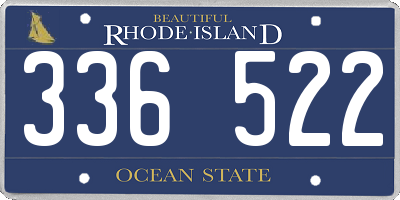 RI license plate 336522