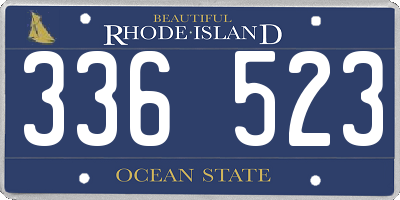RI license plate 336523